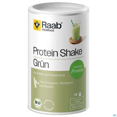 Sie sehen eine Packung Protein Pulver Bio Raab Shake Gruen 360g, Produktbild: 01 Protein Pulver Bio Raab Shake Gruen 360g, A-Nr.: 5930413 - 01