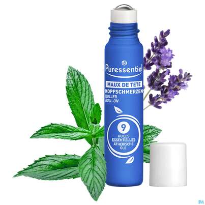 Sie sehen eine Packung Puressentiel Kopfschmerzen Roll On +9 Aetherischen Oelen 10ml, Produktbild: 03 Puressentiel Kopfschmerzen Roll On +9 Aetherischen Oelen 10ml, A-Nr.: 5943120 - 03