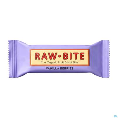 Sie sehen eine Packung Raw Bite Bio Riegel Vanilla Berries 50g, Produktbild: 04 Raw Bite Bio Riegel Vanilla Berries 50g, A-Nr.: 4252661 - 04