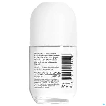 Sie sehen eine Packung Sebamed Deo Roll On Balsam 50ml, Produktbild: 03 Sebamed Deo Roll On Balsam 50ml, A-Nr.: 4084844 - 03