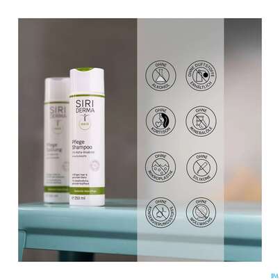 Sie sehen eine Packung Shampoon Siriderma Pflege Ohne Duftstoffe 250ml, Produktbild: 04 Shampoon Siriderma Pflege Ohne Duftstoffe 250ml, A-Nr.: 3849569 - 04