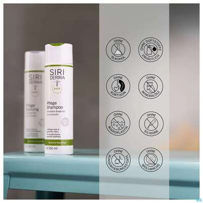 Sie sehen eine Packung Shampoon Siriderma Pflege Ohne Duftstoffe 250ml, Produktbild: 05 Shampoon Siriderma Pflege Ohne Duftstoffe 250ml, A-Nr.: 3849569 - 05