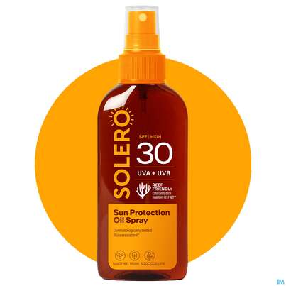 Sie sehen eine Packung Sonnenprodukte Solero Oelspray Spf30 150ml, Produktbild: 03 Sonnenprodukte Solero Oelspray Spf30 150ml, A-Nr.: 5917418 - 03