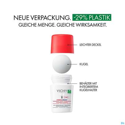 Sie sehen eine Packung Vichy Deodorant Stress Resist 2x30ml 60ml, Produktbild: 03 Vichy Deodorant Stress Resist 2x30ml 60ml, A-Nr.: 3854062 - 03