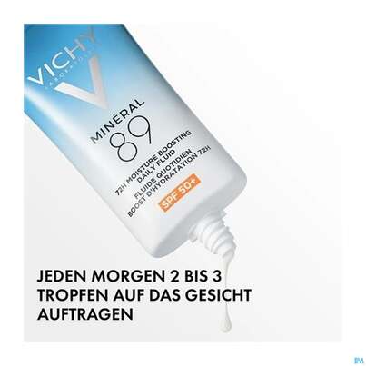 Sie sehen eine Packung Vichy Mineral 89 Uv Fluid Sonnenschutz 50ml, Produktbild: 10 Vichy Mineral 89 Uv Fluid Sonnenschutz 50ml, A-Nr.: 5818001 - 10