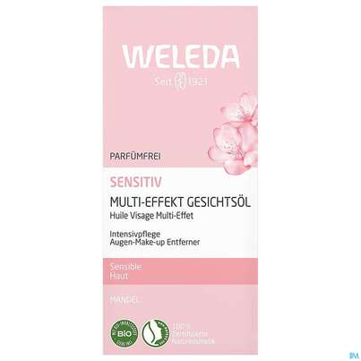 Sie sehen eine Packung Weleda Sensitiv Gesichtsoel Mandel Multi-effect 50ml, Produktbild: 02 Weleda Sensitiv Gesichtsoel Mandel Multi-effect 50ml, A-Nr.: 5848404 - 02