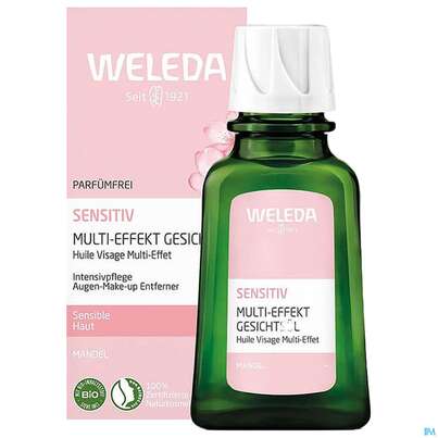 Sie sehen eine Packung Weleda Sensitiv Gesichtsoel Mandel Multi-effect 50ml, Produktbild: 07 Weleda Sensitiv Gesichtsoel Mandel Multi-effect 50ml, A-Nr.: 5848404 - 07