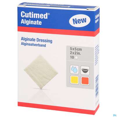 Sie sehen eine Packung Wundverband Cutimed/alginate Hydroaktiv Steril 5x 5cm 72634 10st, Produktbild: 04 Wundverband Cutimed/alginate Hydroaktiv Steril 5x 5cm 72634 10st, A-Nr.: 5909324 - 04