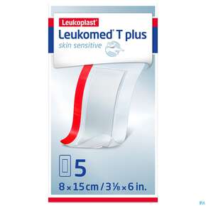 Wundverband Leukomed T Plus/skin Sensitiv Folienverband +auflage Steril 8x15cm 5st, A-Nr.: 5267630 - 01