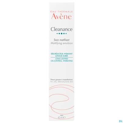 Sie sehen eine Packung Avene Cleanance Mattierende Emulsion 40ml, Produktbild: 02 Avene Cleanance Mattierende Emulsion 40ml, A-Nr.: 5379145 - 02