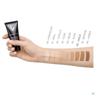 Sie sehen eine Packung Vichy Dermablend Make-up 45 Gold 30ml, Produktbild: 27 Vichy Dermablend Make-up 45 Gold 30ml, A-Nr.: 3044647 - 27