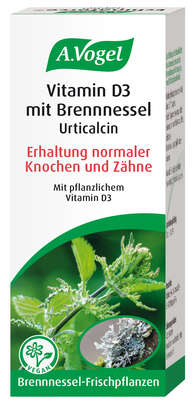 Sie sehen eine Packung A.Vogel Menosan Urticalcin® Vit D, Produktbild: 01 A.Vogel Menosan Urticalcin® Vit D, A-Nr.: 5353849 - 01