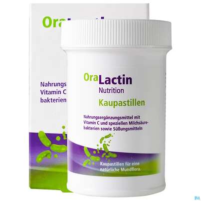 Sie sehen eine Packung Oralactin Orales Probiotikum Kaupastillen +vitamin C 30g, Produktbild: 06 Oralactin Orales Probiotikum Kaupastillen +vitamin C 30g, A-Nr.: 5750409 - 06