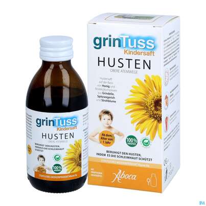 Sie sehen eine Packung Hustensaft Aboca Grintuss Kinder Ab 1jahr 210g, Produktbild: 03 Hustensaft Aboca Grintuss Kinder Ab 1jahr 210g, A-Nr.: 5617001 - 03