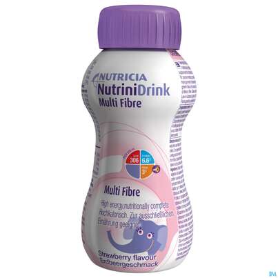Nutrini/drink Flasche Multifibre 200ml Erdbeere 24st, A-Nr.: 3274620 - 02