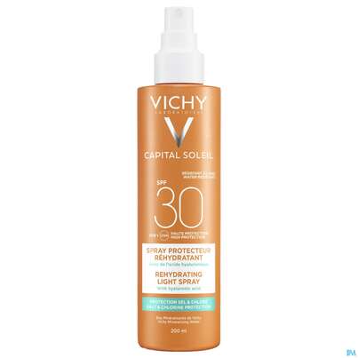 Sie sehen eine Packung Sonnenprodukte Vichy/capital Soleil Multi Protect Spray F30 200ml, Produktbild: 01 Sonnenprodukte Vichy/capital Soleil Multi Protect Spray F30 200ml, A-Nr.: 5054294 - 01
