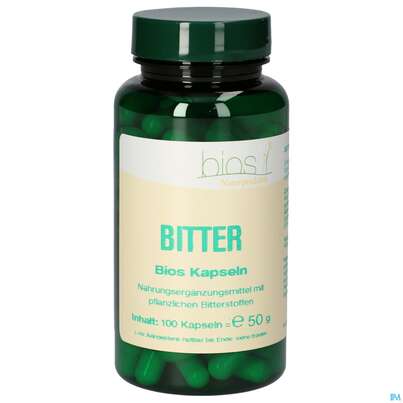 Sie sehen eine Packung Bios Bitter 100 Kapseln, Produktbild: 01 Bios Bitter 100 Kapseln, A-Nr.: 3890744 - 01