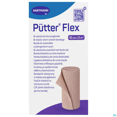 Sie sehen eine Packung Puetter-verband Flex Kurzzugbinde 8cm 10st, Produktbild: 01 Puetter-verband Flex Kurzzugbinde 8cm 10st, A-Nr.: 3942582 - 01