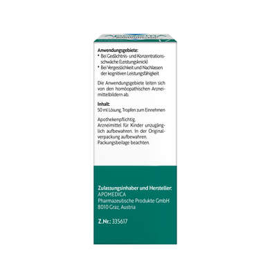 Sie sehen eine Packung Apozema® Nr. 17 Gedächtnis- und Konzentrations-Tropfen, Produktbild: 06 Apozema® Nr. 17 Gedächtnis- und Konzentrations-Tropfen, A-Nr.: 0987845 - 06