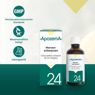 Sie sehen eine Packung Apozema® Nr. 24 Nervenschmerzen-Tropfen, Produktbild: 04 Apozema® Nr. 24 Nervenschmerzen-Tropfen, A-Nr.: 0987897 - 04