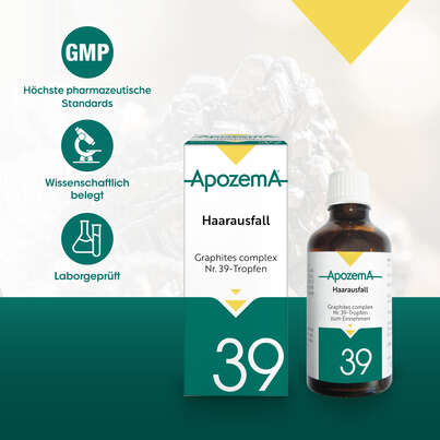 Sie sehen eine Packung Apozema® Nr. 39 Haarausfall-Tropfen, Produktbild: 04 Apozema® Nr. 39 Haarausfall-Tropfen, A-Nr.: 1291169 - 04