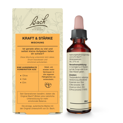 Sie sehen eine Packung Bach®- Blütenmischung KRAFT & STÄRKE, Produktbild: 02 Bach®- Blütenmischung KRAFT & STÄRKE, A-Nr.: 6146756 - 02
