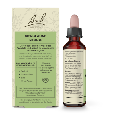 Sie sehen eine Packung Bach®- Blütenmischung MENOPAUSE, Produktbild: 02 Bach®- Blütenmischung MENOPAUSE, A-Nr.: 6146762 - 02