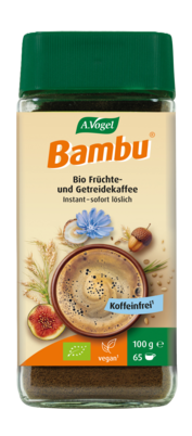 Sie sehen eine Packung A.Vogel BAMBU® Bio Früchte – und Getreidekaffee Instant – sofort löslich, Produktbild: 01 A.Vogel BAMBU® Bio Früchte – und Getreidekaffee Instant – sofort löslich, A-Nr.: 0657094 - 01