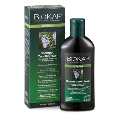 Sie sehen eine Packung BioKap Bellezza Shampoo für fettiges Haar 200 ml, Produktbild: 01 BioKap Bellezza Shampoo für fettiges Haar 200 ml, A-Nr.: 5771328 - 01