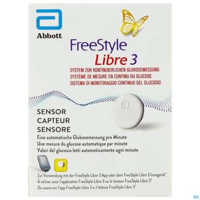 Diagnostika U.zubehoer Freestyle/libre 3 Sensor Inkl.applikator Pq 72 1st, A-Nr.: 5817740 - 01
