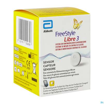 Diagnostika U.zubehoer Freestyle/libre 3 Sensor Inkl.applikator Pq 72 1st, A-Nr.: 5817740 - 02