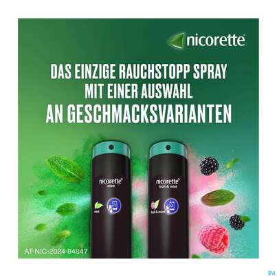 Sie sehen eine Packung Nicorette Spray 1mg/spruehstoss Z.anw.i.d.mundhoehle lösung Mint 1st, Produktbild: 03 Nicorette Spray 1mg/spruehstoss Z.anw.i.d.mundhoehle lösung Mint 1st, A-Nr.: 3916136 - 03
