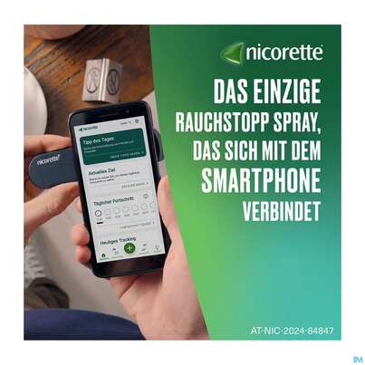 Sie sehen eine Packung Nicorette Spray 1mg/spruehstoss Z.anw.i.d.mundhoehle lösung Mint 1st, Produktbild: 05 Nicorette Spray 1mg/spruehstoss Z.anw.i.d.mundhoehle lösung Mint 1st, A-Nr.: 3916136 - 05