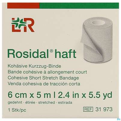 Sie sehen eine Packung Rosidal Haft Bandage 6cmx 5m 1st, Produktbild: 01 Rosidal Haft Bandage 6cmx 5m 1st, A-Nr.: 4151138 - 01