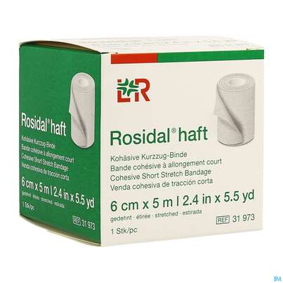 Sie sehen eine Packung Rosidal Haft Bandage 6cmx 5m 1st, Produktbild: 02 Rosidal Haft Bandage 6cmx 5m 1st, A-Nr.: 4151138 - 02