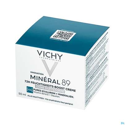 Sie sehen eine Packung Vichy Mineral 89 Creme Ohne Duftstoffe 50ml, Produktbild: 06 Vichy Mineral 89 Creme Ohne Duftstoffe 50ml, A-Nr.: 5667878 - 06