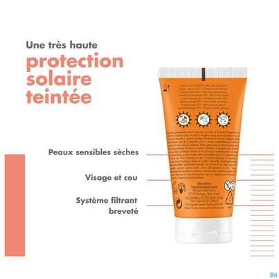 Sie sehen eine Packung Avène Getönte Sonnencreme Spf 50+ 50ml, Produktbild: 20 Avène Getönte Sonnencreme Spf 50+ 50ml, A-Nr.: 5598953 - 20