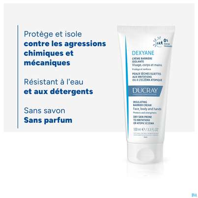 Sie sehen eine Packung Ducray Dexyane Schützende Barriere-creme 100ml, Produktbild: 16 Ducray Dexyane Schützende Barriere-creme 100ml, A-Nr.: 5413014 - 16
