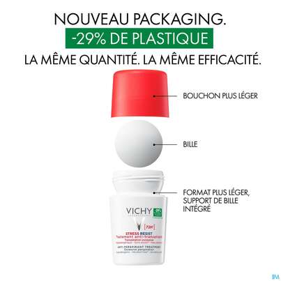Sie sehen eine Packung Vichy Deodorant Stress Resist 72h 50ml, Produktbild: 19 Vichy Deodorant Stress Resist 72h 50ml, A-Nr.: 4406006 - 19