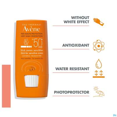 Sie sehen eine Packung Avène Sonnenstick Für Empfindliche Hautpartien Spf 50+ 8g, Produktbild: 13 Avène Sonnenstick Für Empfindliche Hautpartien Spf 50+ 8g, A-Nr.: 5212735 - 13