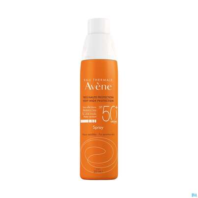 Sie sehen eine Packung Avène Sonnenspray Spf 50+ 200ml, Produktbild: 01 Avène Sonnenspray Spf 50+ 200ml, A-Nr.: 4995586 - 01