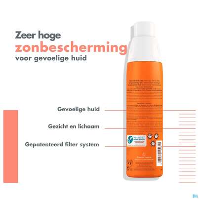 Sie sehen eine Packung Avène Sonnenspray Spf 50+ 200ml, Produktbild: 12 Avène Sonnenspray Spf 50+ 200ml, A-Nr.: 4995586 - 12