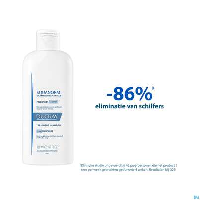 Sie sehen eine Packung Ducray Squanorm Antischuppen-shampoo Trockene Schuppen 200ml, Produktbild: 11 Ducray Squanorm Antischuppen-shampoo Trockene Schuppen 200ml, A-Nr.: 4286453 - 11