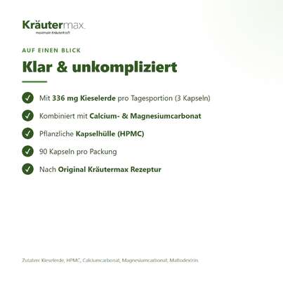 Sie sehen eine Packung Kieselerde Kapseln 90 Stück, Produktbild: 03 Kieselerde Kapseln 90 Stück, A-Nr.: 4849382 - 03
