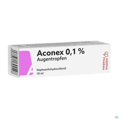 Sie sehen eine Packung Aconex Augentropfen 10ml, Produktbild: 04 Aconex Augentropfen 10ml, A-Nr.: 1304541 - 04