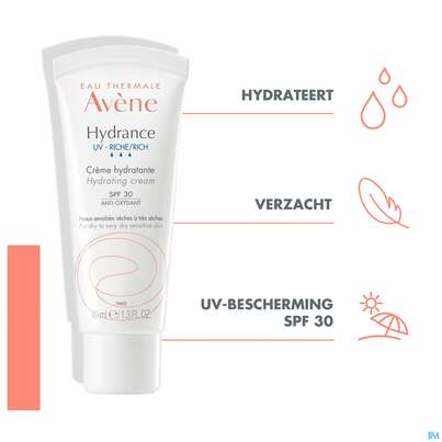 Sie sehen eine Packung Avene Hydrance Creme Uv Spf30 Reichhaltig 40ml, Produktbild: 13 Avene Hydrance Creme Uv Spf30 Reichhaltig 40ml, A-Nr.: 5179044 - 13