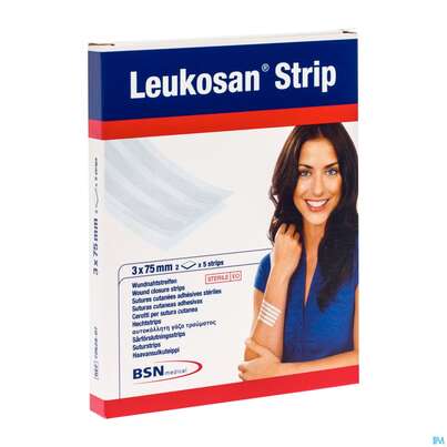 Wundverband Wundnahtstreifen/steril Leukoplast/weiss Closure Strip 3x 75mm 10st, A-Nr.: 3478937 - 02