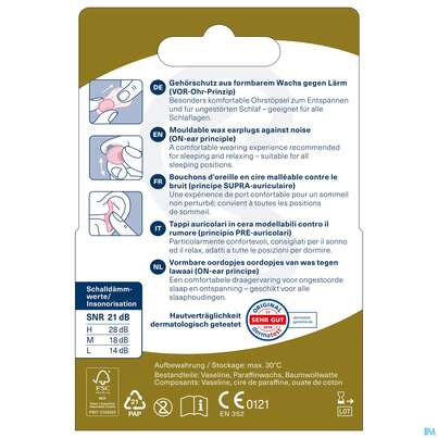 Sie sehen eine Packung Ohrenschutz Ohropax Classic Ohrstoepsel Wachs Gerx1 20st, Produktbild: 06 Ohrenschutz Ohropax Classic Ohrstoepsel Wachs Gerx1 20st, A-Nr.: 1625682 - 06