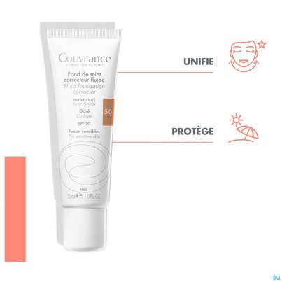Avene Couvrance Fluid Make-up Golden 5.0 30ml, A-Nr.: 4782034 - 06