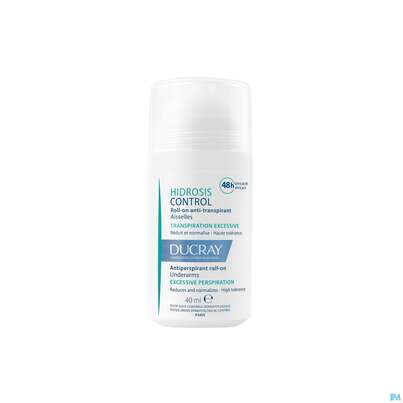 Sie sehen eine Packung Ducray Hidrosis Control Roll-on Anti-transpirant Neu 40ml, Produktbild: 02 Ducray Hidrosis Control Roll-on Anti-transpirant Neu 40ml, A-Nr.: 5724174 - 02